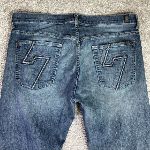 7 For All Mankind Standard Jeans Men's 36X32 Blue Straight Mid-Rise Dark Denim - Picture 5 of 13